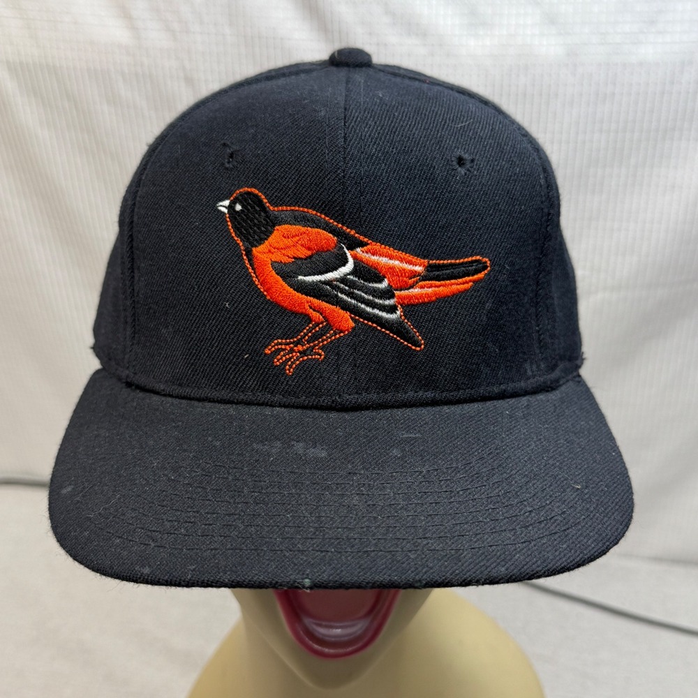 New Era Baltimore Orioles Hat Mens 7 Black Vintage 100% Wool MLB Pro Model USA